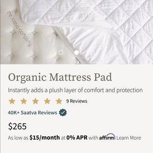 Saatva King sized mattress topper brand new still in the box never used.